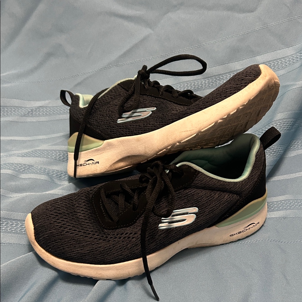 Skechers Black And Mint Sneakers Skech-Air Dynamight, Black/Turquoise, Size 8